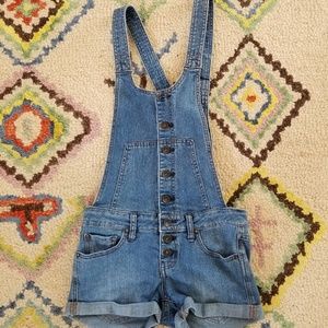Free People Button Up Overalls